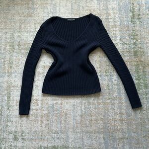 Brandy Melville low V-neck sweater